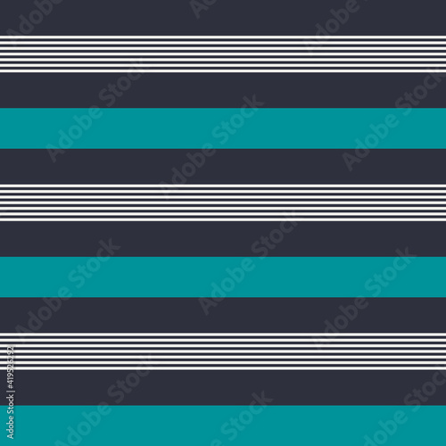 Aqua and Navy seamless stripes pattern. Abstract vector background. Stylish colors. Multi Stripes