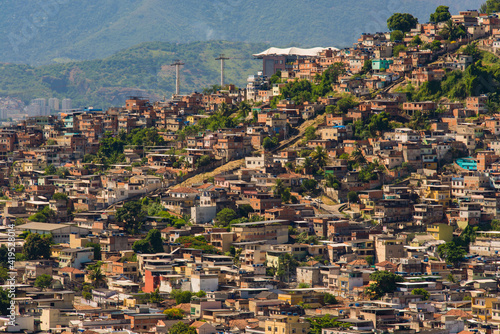 Favelas on Hills of the Suburbs of Rio de Janeiro City, Brazil