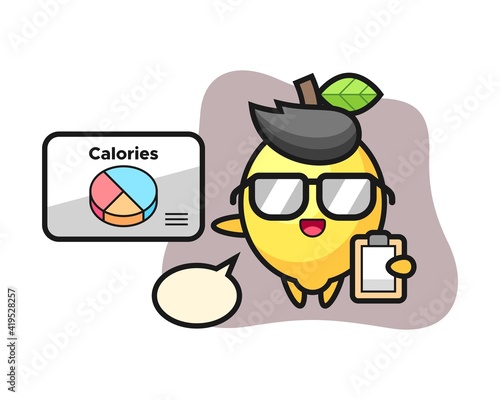 Illustration of lemon mascot as a dietitian