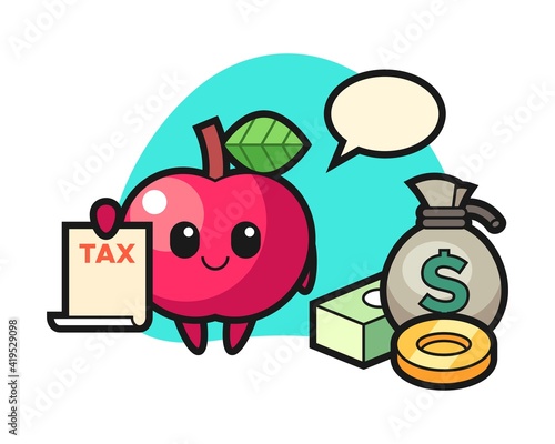 Character cartoon of apple as a accountant