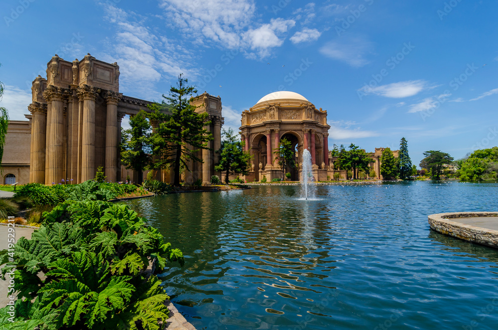Palace of Fine Arts on a beautiful day in the city by the bay