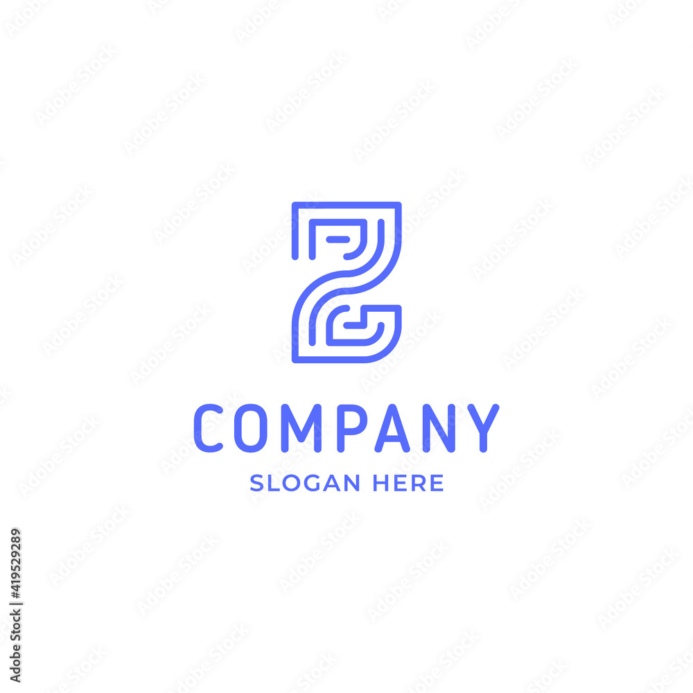Simple and Minimalist Line Art Letter Z Logo Simple and Minimalist Line Art Letter Z Logo