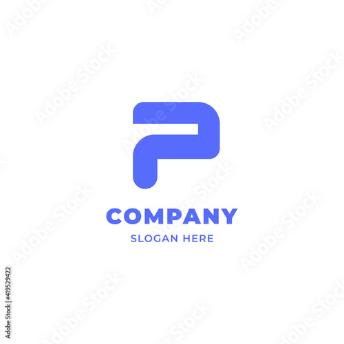 Simple and Minimalist Bold Line Letter P Logo Free Download Simple and Minimalist Bold Line Letter P Logo - GFXLoad