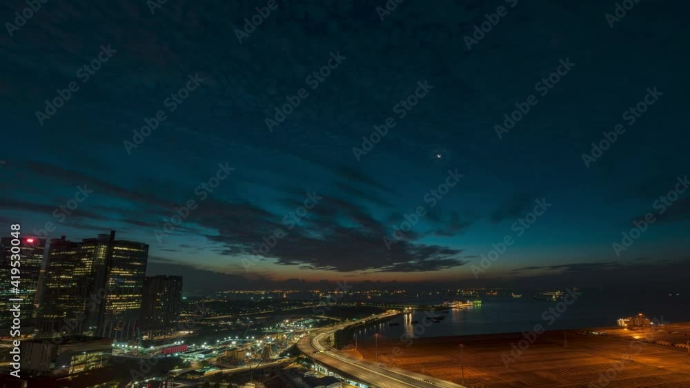 4K Time lapse Video of sunrise at Singapore and Malacca straits. 4K Time lapse Video of sunrise at Singapore and Malacca straits.