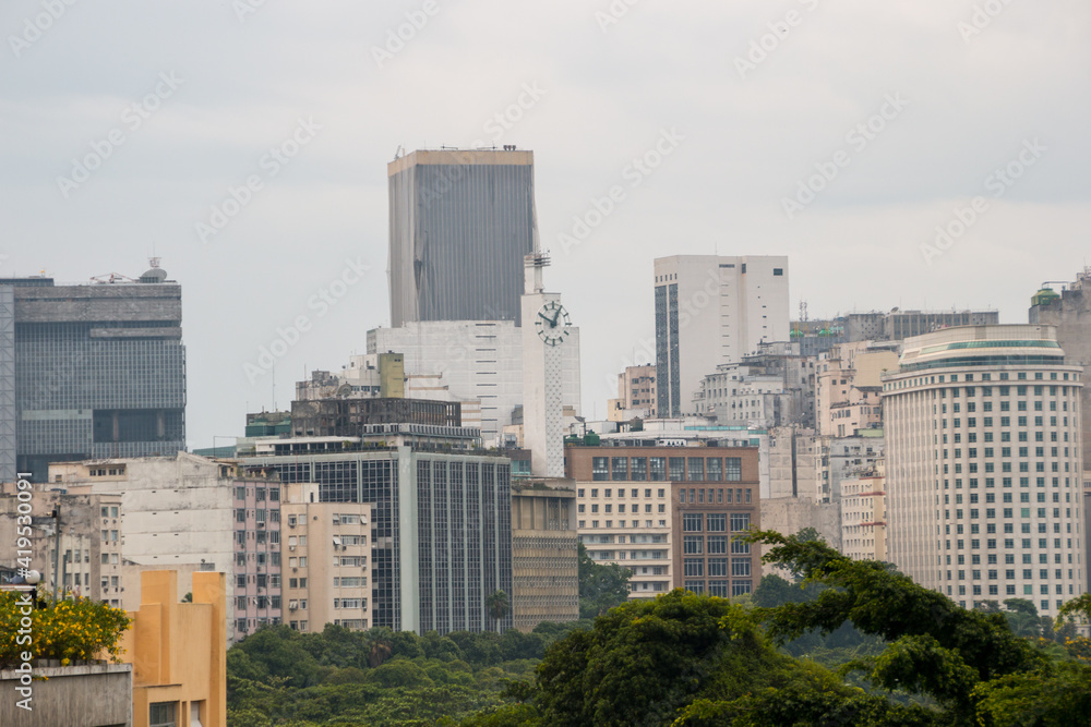 Fototapeta premium top of some buildings in downtown Rio de Janeiro.
