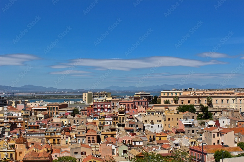 Cagliari, Sardegna, Italy. Panoramic view of the city. 