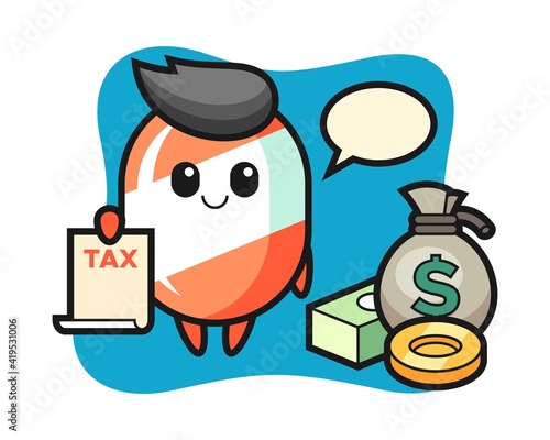 Character cartoon of candy as a accountant