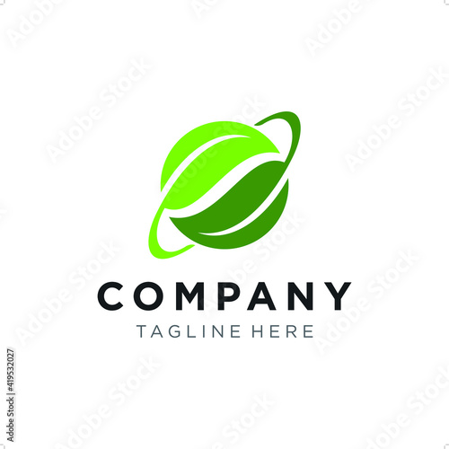 Green planet logo template