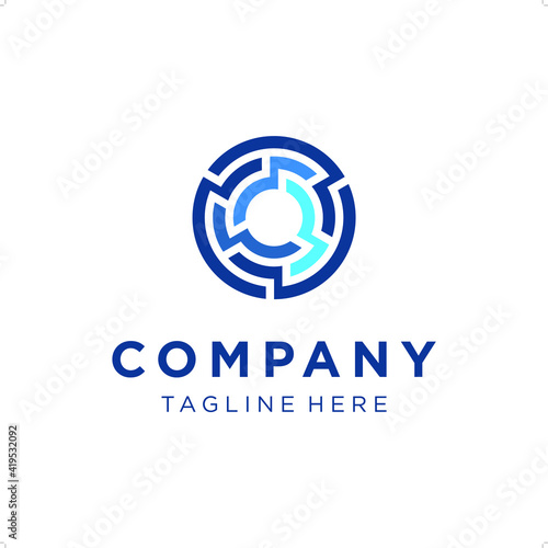 Circular maze for security logo template