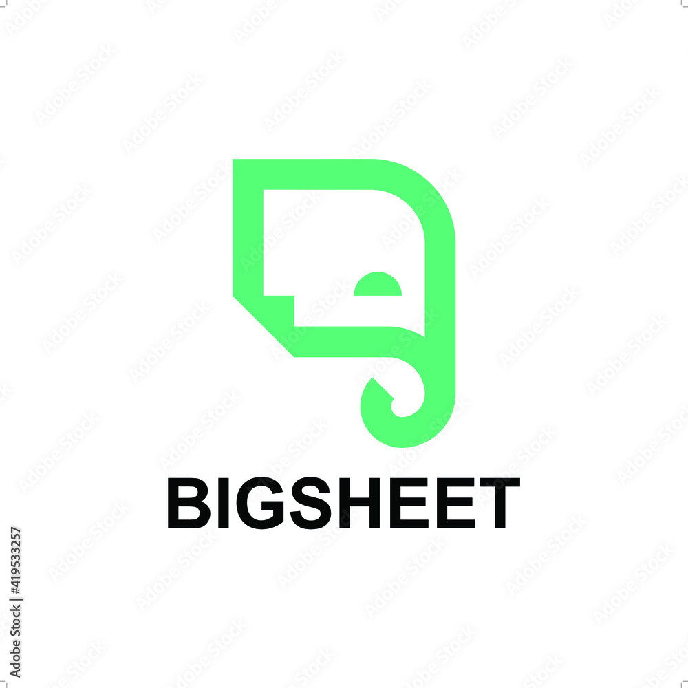 A paper sheet which looks like an elephant head A paper sheet which looks like an elephant head
