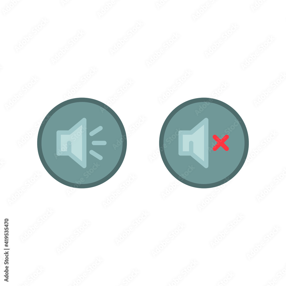 Speaker, audio and sound mute icon. Simple filled outline style for Video Conference, Webinar and Video chat. Vector illustration isolated on white background. EPS 10 Speaker, audio and sound mute icon. Simple filled outline style for Video Conference, Webinar and Video chat. Vector illustration isolated on white background. EPS 10