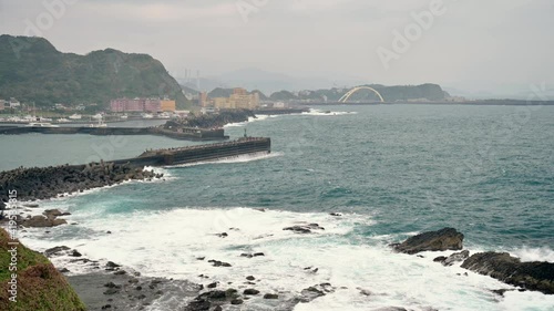 Gazing the Badouzi Fishing Harbor from Wangyou Valley. photo