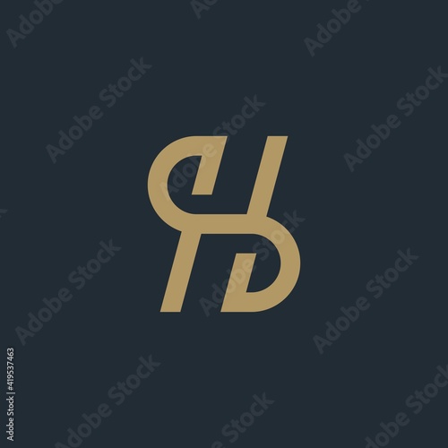 Abstract Elegant Ornament Logo Design. letter SH