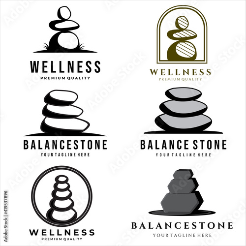 set of stone logo vector illustration design