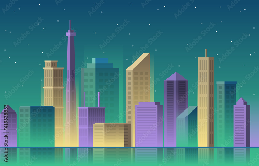 Building Architecture Construction Cityscape Skyline Business Illustration