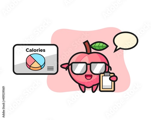 Illustration of peach mascot as a dietitian