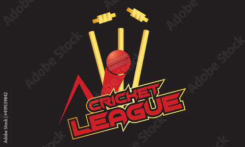 Cricket league logo. Creative cricket icon logo vector. 