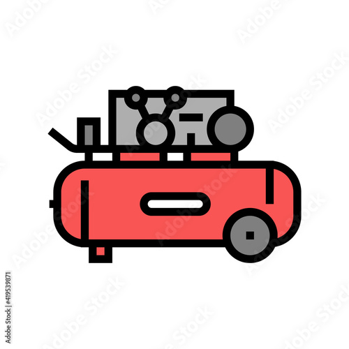 piston air compressor color icon vector. piston air compressor sign. isolated symbol illustration