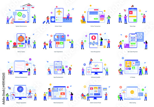 
Pack of Web Development Flat Illustrations 

