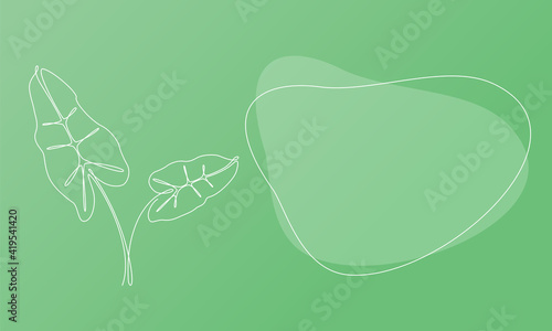 Nature template presentation design with palm leaves. Template for web banner with botany plants tematic. Vector illustration