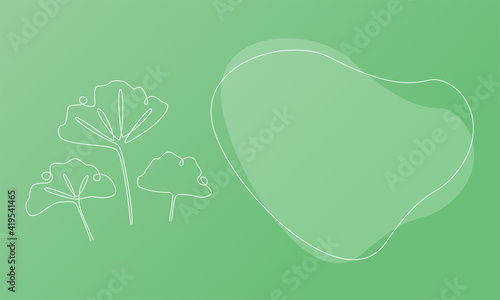 Nature template presentation design with ginkgo biloba. Template for web banner with botany plants tematic. Vector illustration photo