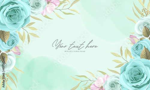 Beautiful background with soft blue roses