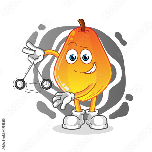 papaya hypnotizing cartoon. cartoon mascot vector