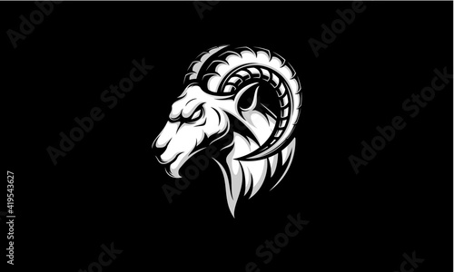 Ram head sport logo vector. 