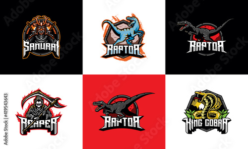Set of esport logo vector