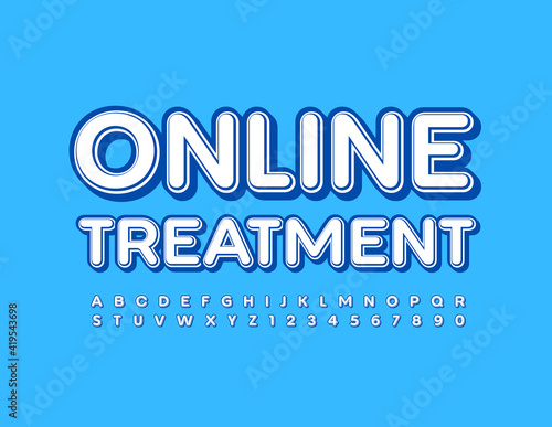 Vector modern logo Online Treatment with Alphabet Letters and Numbers. Stylish modern Font
