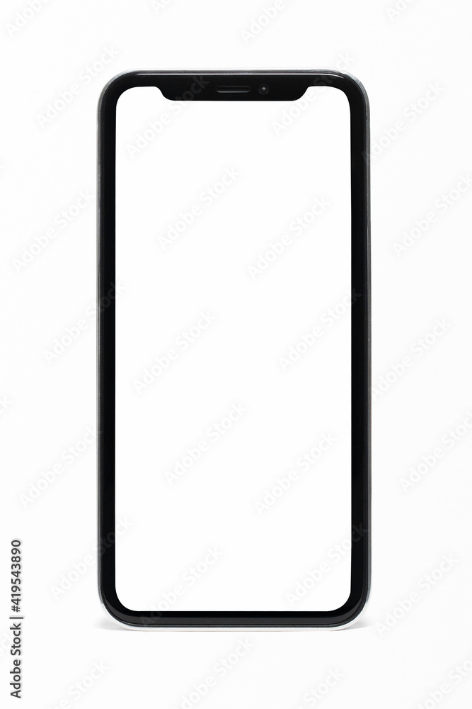 Smartphone with blank white screen innovative future technology Smartphone with blank white screen innovative future technology