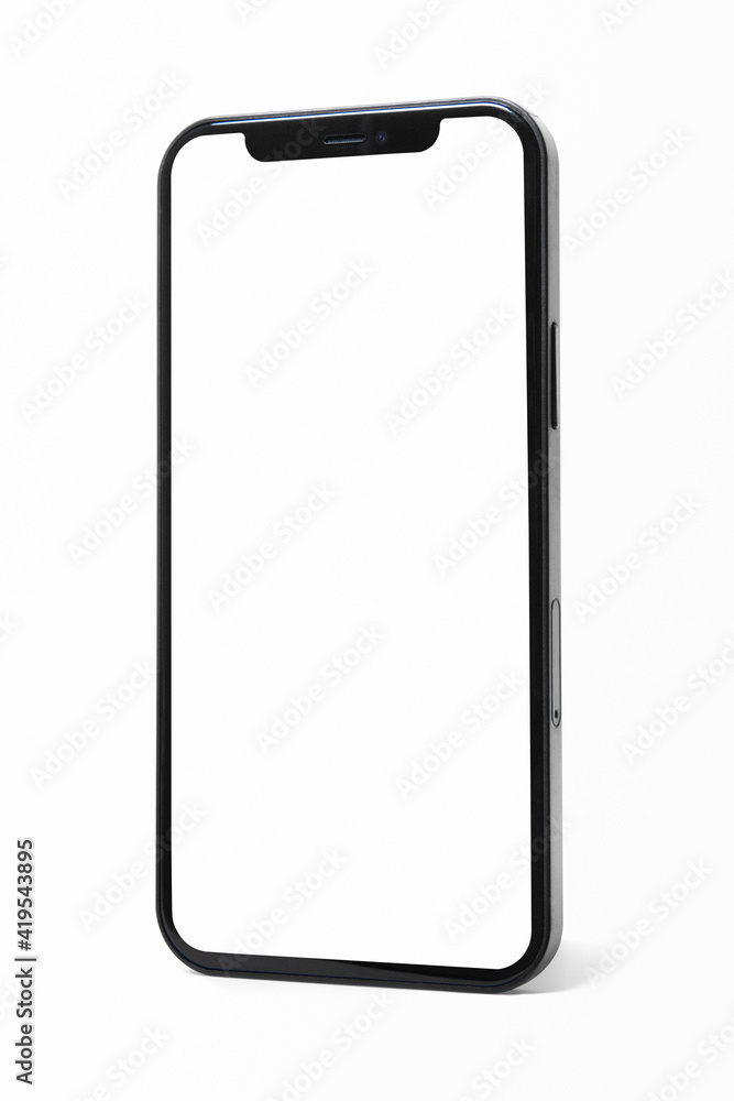 Smartphone with blank white screen innovative future technology Smartphone with blank white screen innovative future technology
