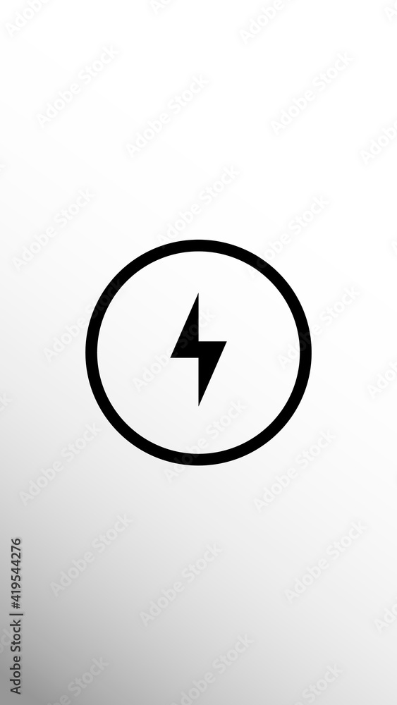 Charging lightning icon on smartphone screen Charging lightning icon on smartphone screen