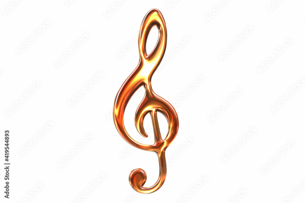 3D render of pink glass music clef symbol isolated on white 3D render of pink glass music clef symbol isolated on white
