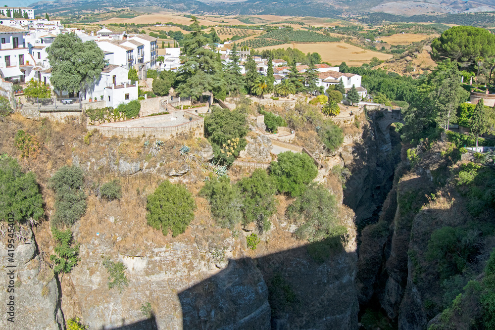 Tajos de Ronda, impressive gorge in the city of Ronda, Malaga, Andalusia, Spain