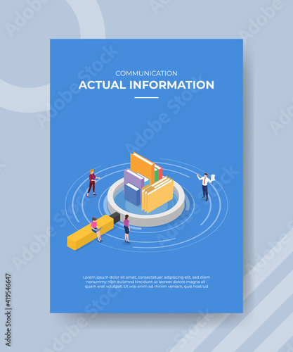 actual information concept for template banner and flyer for printing with isometric style