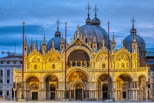 The famous St Mark's Basilica in Venice at dawn © elxeneize