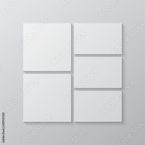 Vector empty collage board five images, photo