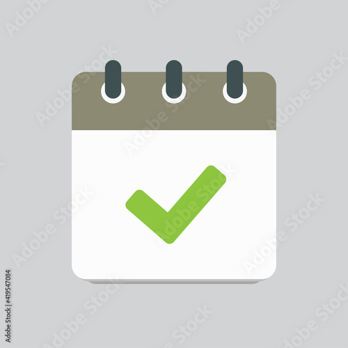 Icon page calendar - done, yes, success, check