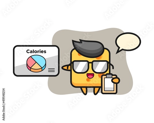 Illustration of cheese mascot as a dietitian