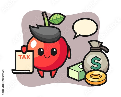 Character cartoon of cherry as a accountant