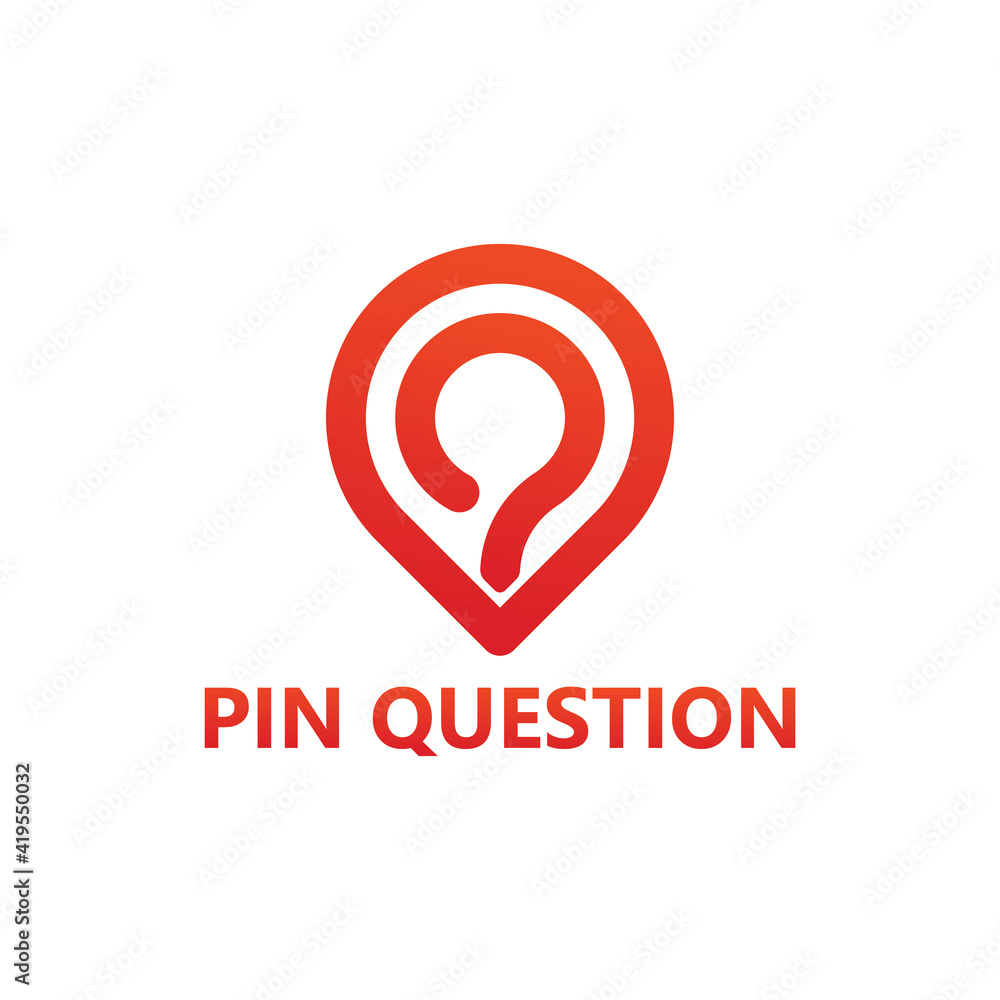 Pin question logo template design Pin question logo template design