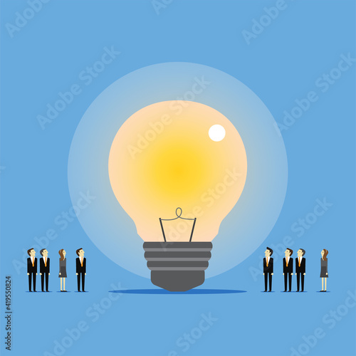Businessmen stand amazed by the best ideas