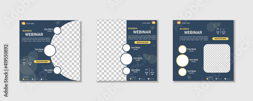 collection webinar social media post template. Banner promotion