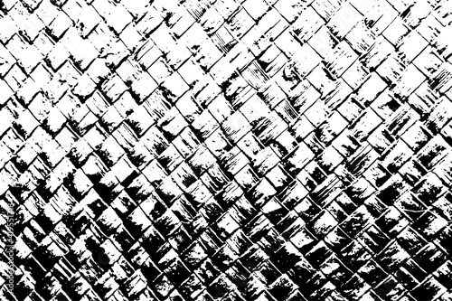 Vector grunge texture of wicker rope. Black and white texture background.