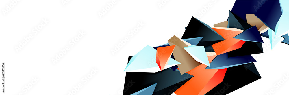 Triangle mosaic abstract background, 3d triangular low poly shapes. Geometric vector illustration for covers, banners, flyers and posters and other Triangle mosaic abstract background, 3d triangular low poly shapes. Geometric vector illustration for covers, banners, flyers and posters and other