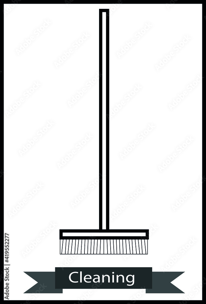 broom sign with a long handle and the words
broom sign with a long handle and the words