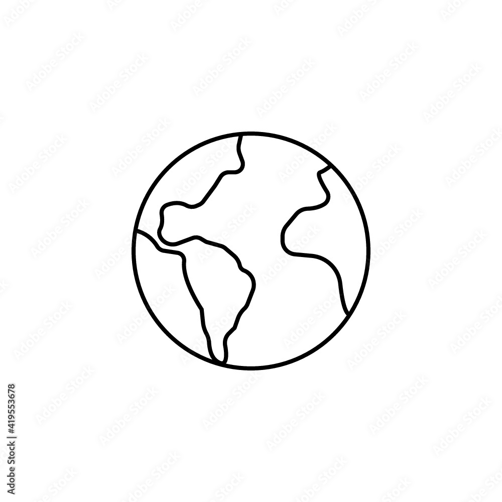 Simple planet icon. Earth sign. World symbol Simple planet icon. Earth sign. World symbol