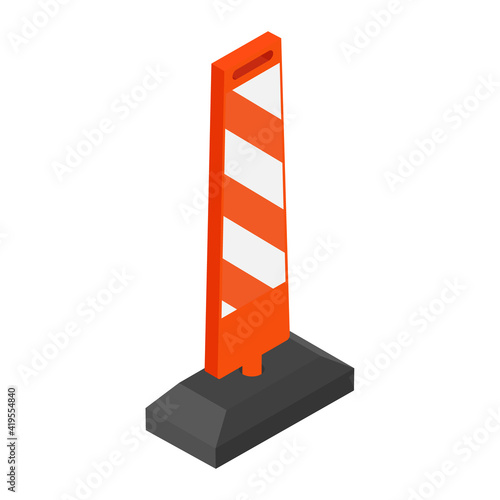Road street barrier isometric view vector icon