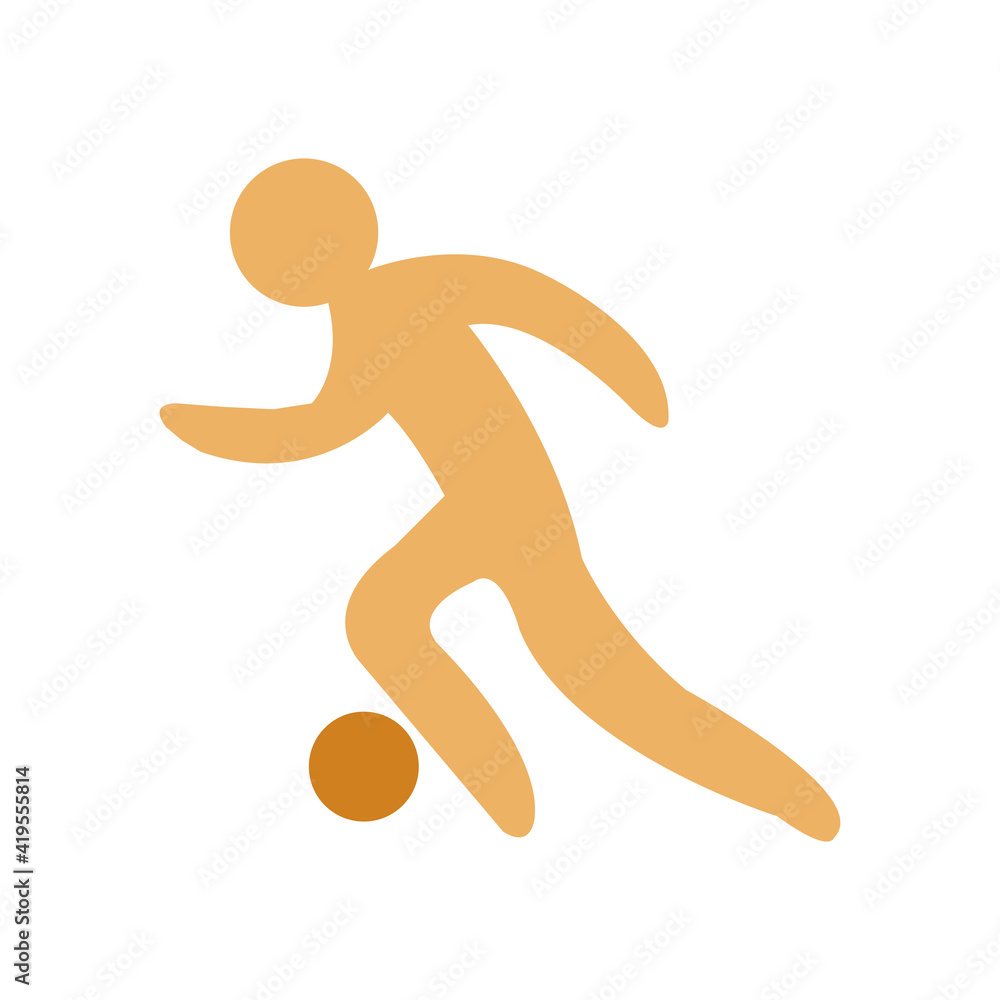 soccer man silouhette on clean white backdrop soccer man silouhette on clean white backdrop